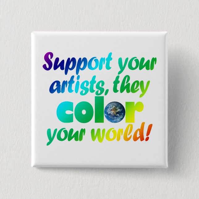 Support artists colour square button (Front)