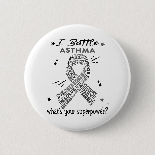 Support Asthma Warrior Gifts 6 Cm Round Badge (Front)