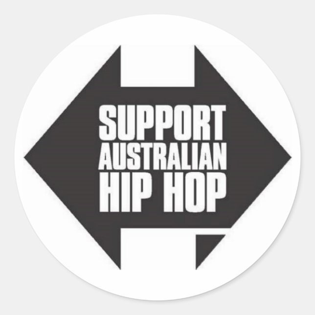 Support Australian hip hop sticker (Front)