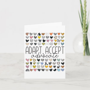 Support Autism Awareness Adapt Accept Advocate  Card