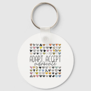Support Autism Awareness Adapt Accept Advocate Key Ring