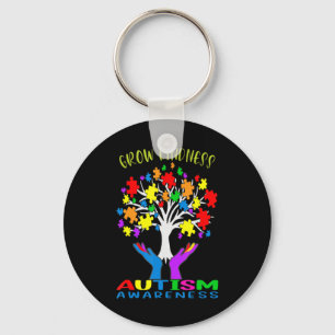Support autism awareness by with a puzzle pieces d key ring