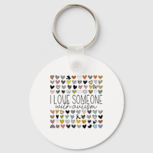 Support Autism Awareness I Love Someone With Autis Key Ring
