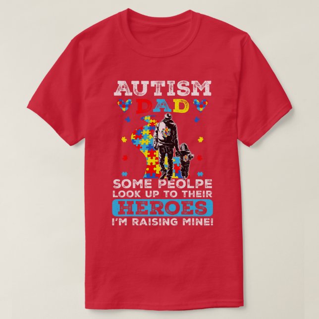 support autism proud dad autism awareness month fa T-Shirt (Design Front)