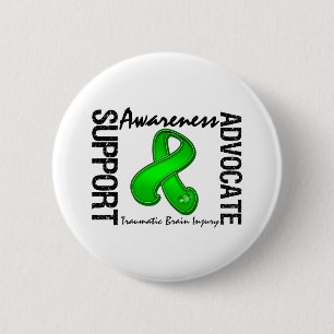 Support Awareness Advocate Traumatic Brain Injury 6 Cm Round Badge