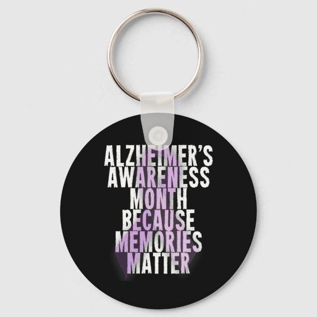 Support Awareness Month Purple Ribbon  Key Ring (Front)