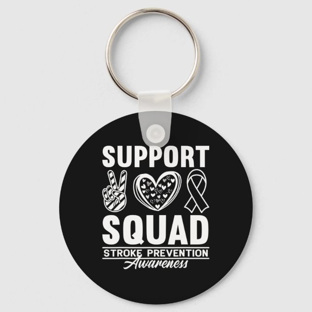 Support Awareness Squad Heart Disease Stroke Preve Key Ring (Front)