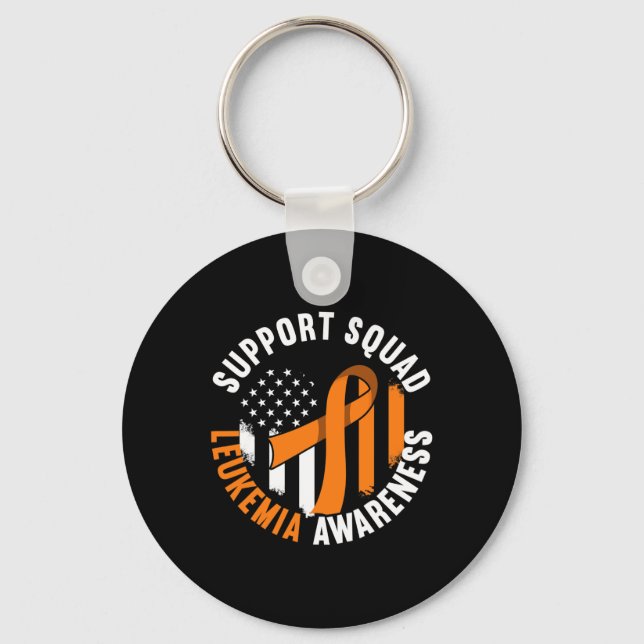 Support Awareness Squad I Blood Cells Cancer Leuke Key Ring (Front)