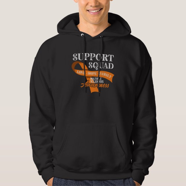 Support Awareness Squad I ED MS Multiple Sclerosis Hoodie (Front)