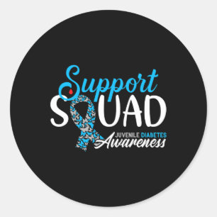 Support Awareness Squad I Juvenile T1d Type 1 Diab Classic Round Sticker