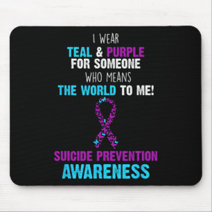 Support Awareness Suicide Prevention Teal And Purp Mouse Mat