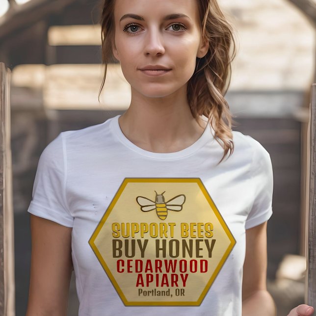 Support Bees Buy Honey Farmer's Market Bee Apiary T-Shirt (Creator Uploaded)