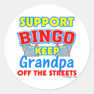Support Bingo Grandpa Classic Round Sticker