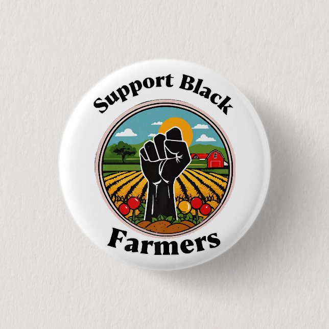 Support Black Farmers  3 Cm Round Badge (Front)