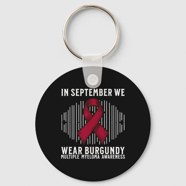 Support Blood Cancer Awareness Multiple Myeloma Aw Key Ring (Front)