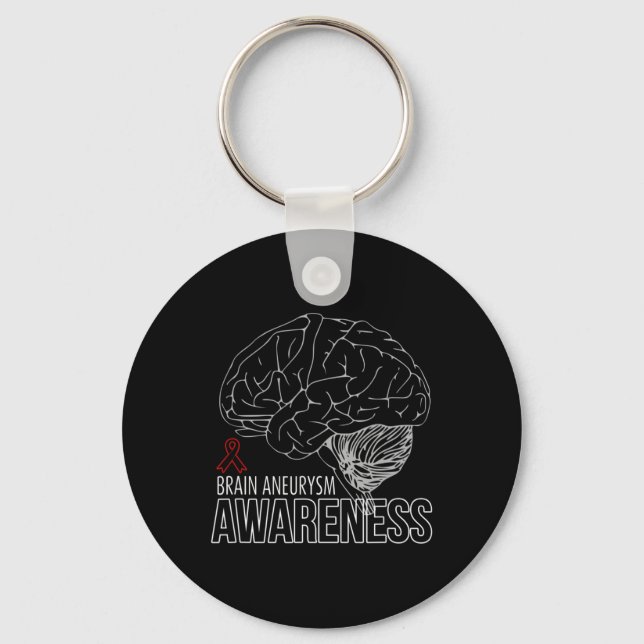 Support Brain Aneurysm Awareness 1 Key Ring (Front)