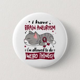 Support Brain Aneurysm Awareness Ribbon Gifts 6 Cm Round Badge