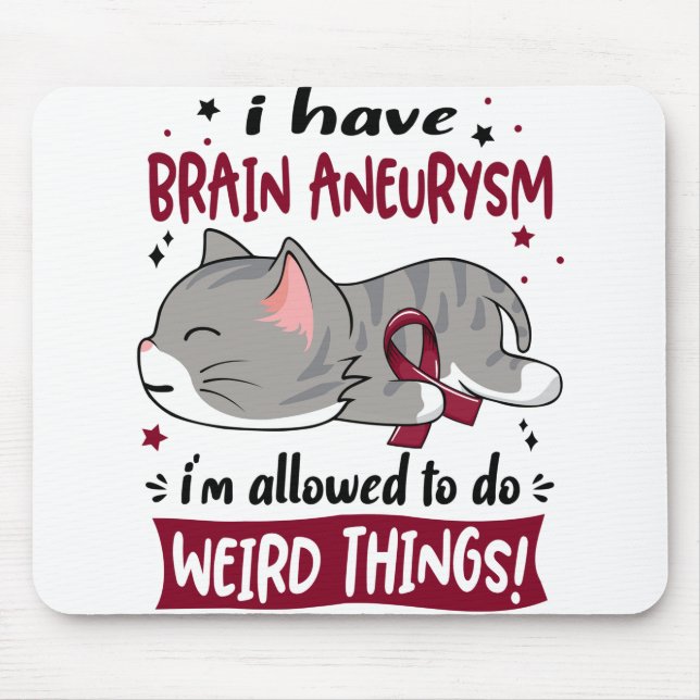 Support Brain Aneurysm Awareness Ribbon Gifts Mouse Mat (Front)