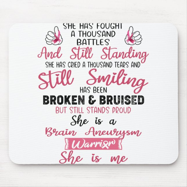 Support Brain Aneurysm Warrior Gifts Mouse Mat (Front)