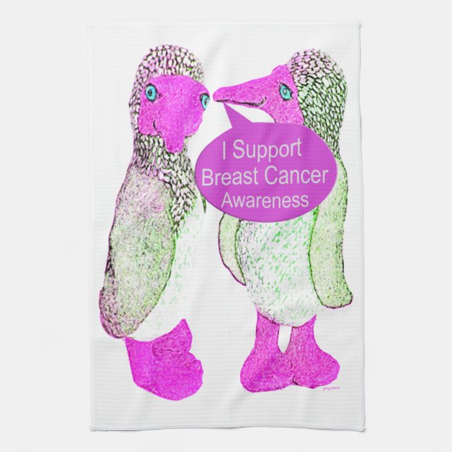 Support Breast Cancer Awareness Tea Towel (Vertical)
