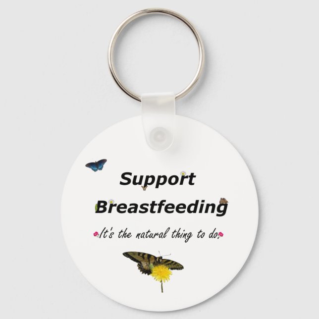 Support Breastfeeding nature design Key Ring (Front)