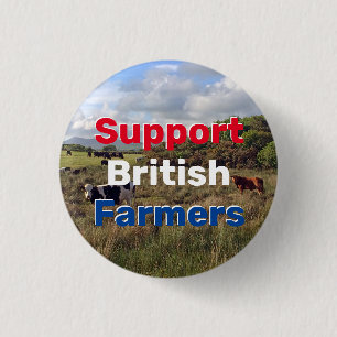 Support British Farmers 3 Cm Round Badge