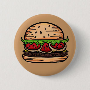 Support burgers humour button