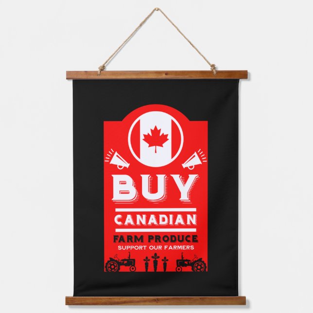 Support Canadian Farmers Hanging Tapestry (Front)
