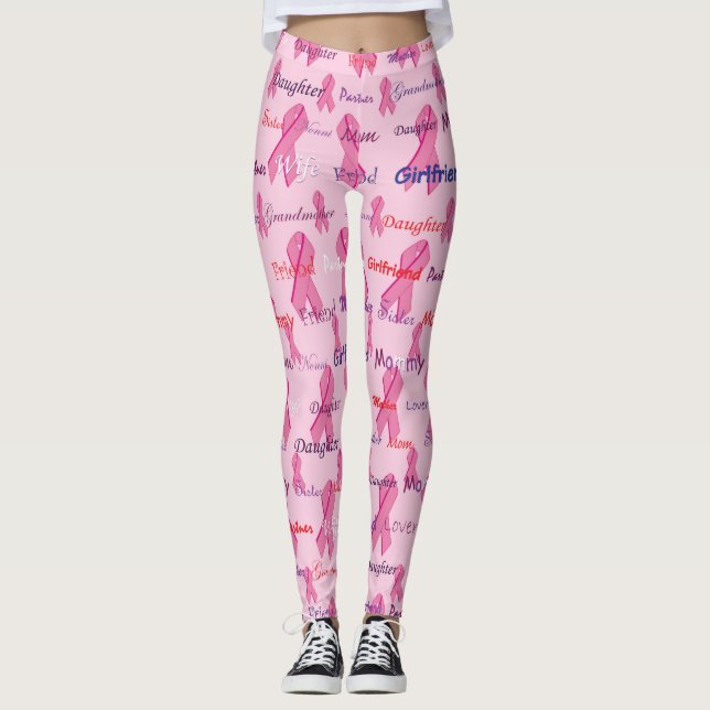 Support Cancer Research Ribbons Leggings (Front)