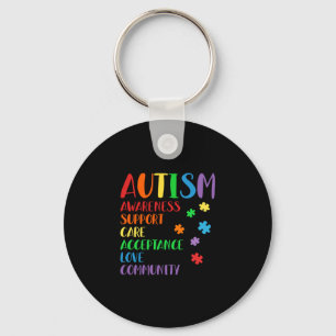 Support Care Acceptance Ally Autism Awareness Key Ring
