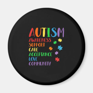 Support Care Acceptance Ally Autism Awareness Magnet