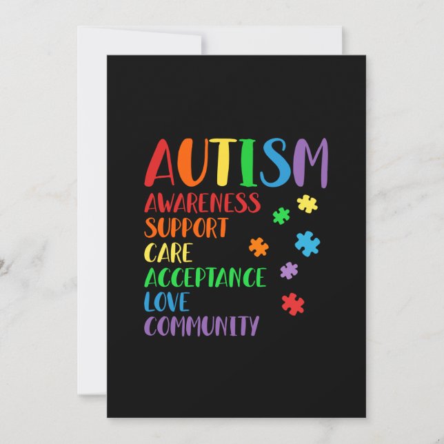 Support Care Acceptance Ally Autism Awareness Save The Date (Front)