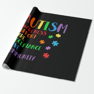 Support Care Acceptance Ally Autism Awareness Wrapping Paper
