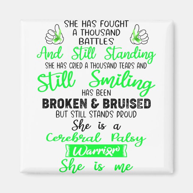 Support Cerebral Palsy Warrior Gifts Magnet (Front)