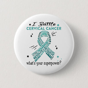 Support Cervical Cancer Warrior Gifts 6 Cm Round Badge
