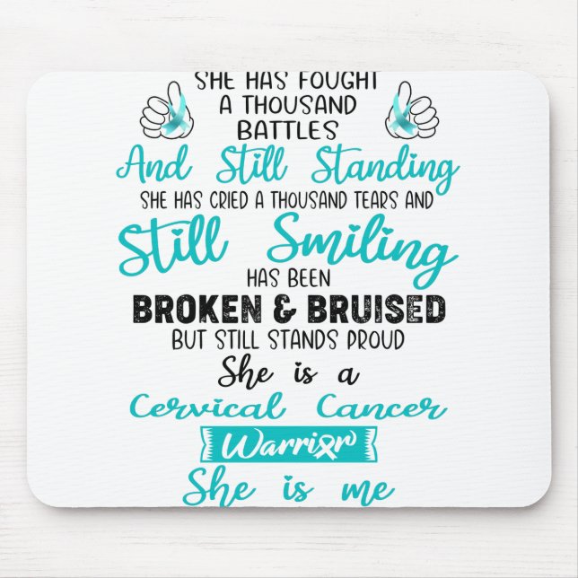 Support Cervical Cancer Warrior Gifts Mouse Mat (Front)