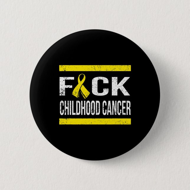 SUPPORT CHILDHOOD CANCER AWARENESS T SHIRT 6 CM ROUND BADGE (Front)