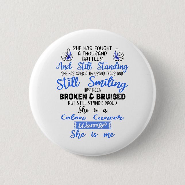 Support Colon Cancer Warrior Gifts 6 Cm Round Badge (Front)