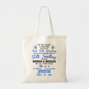 Support Colon Cancer Warrior Gifts Tote Bag