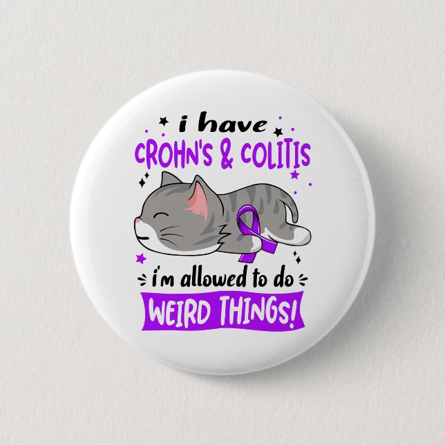 Support Crohn's & Colitis Awareness Ribbon Gifts 6 Cm Round Badge (Front)