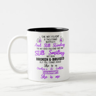 Support Crohn's & Colitis Warrior Gifts Two-Tone Coffee Mug