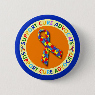 Support Cure Advocate Autism 6 Cm Round Badge