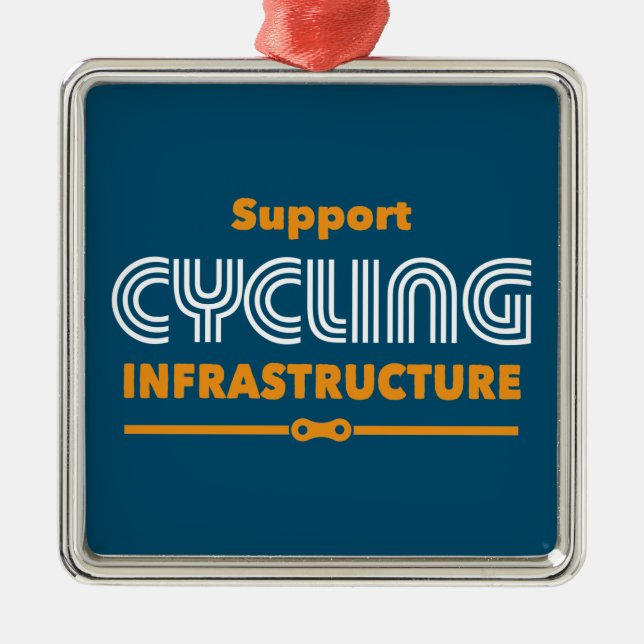 Support Cycling Infrastructure Metal Tree Decoration (Front)