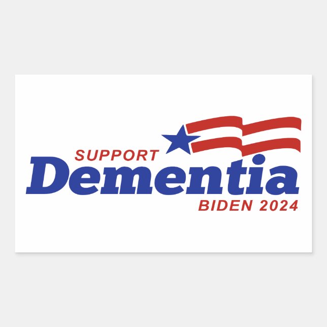 Support Dementia Biden 2024 Rectangular Sticker (Front)