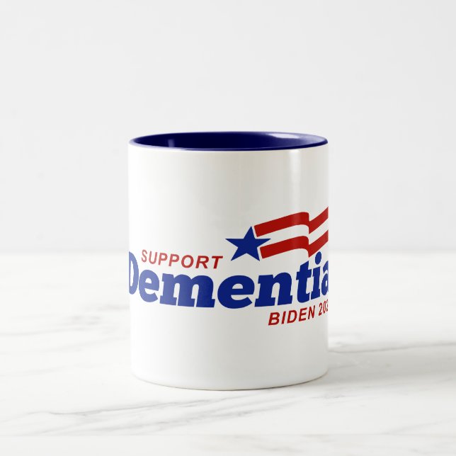 Support Dementia Biden 2024 Two-Tone Coffee Mug (Center)