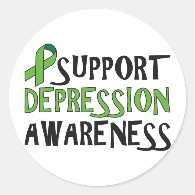 Support Depression Awareness Classic Round Sticker (Front)