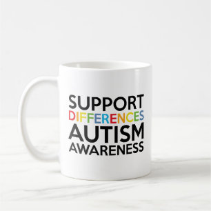 Support Differences Autism Awareness Coffee Mug