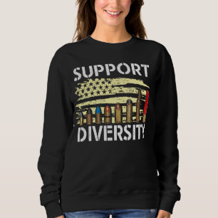 Support Diversity Gun Bullets Veteran Soldier Vint Sweatshirt
