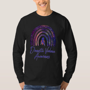 Support Domestic Violence Awareness Rainbow Blue R T-Shirt