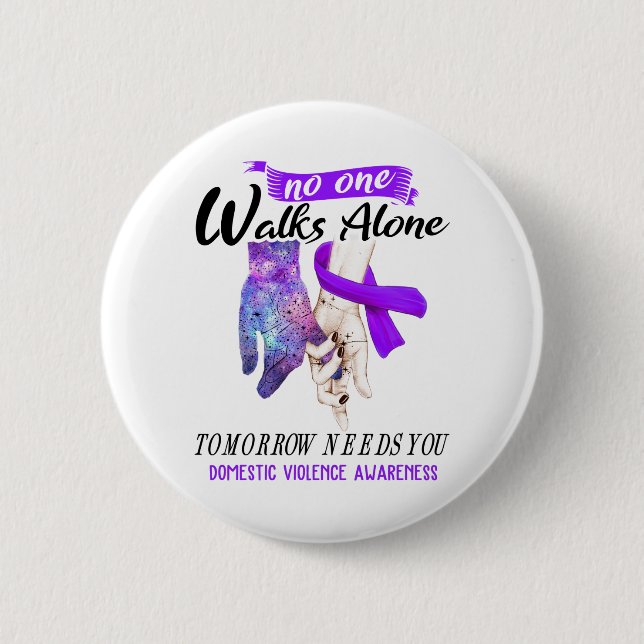 Support Domestic Violence Awareness Ribbon Gifts 6 Cm Round Badge (Front)